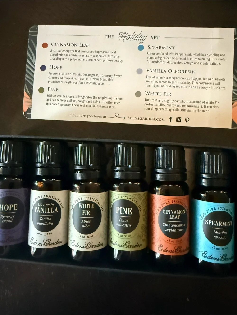 Holiday Essential Oil Set - Navy Blue Gift Box
